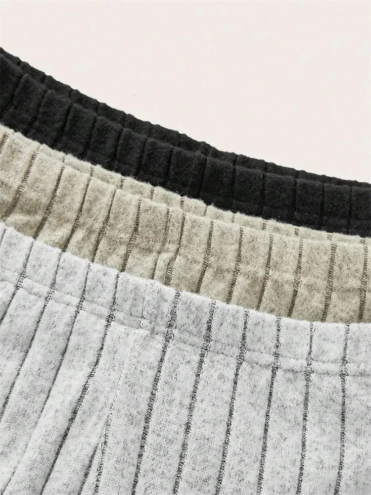 Womens Solid Color Ribbed Flared Leggings Spring Autumn Winter Casual High Waist Slim FIt Leggings Workout Fitness 251029