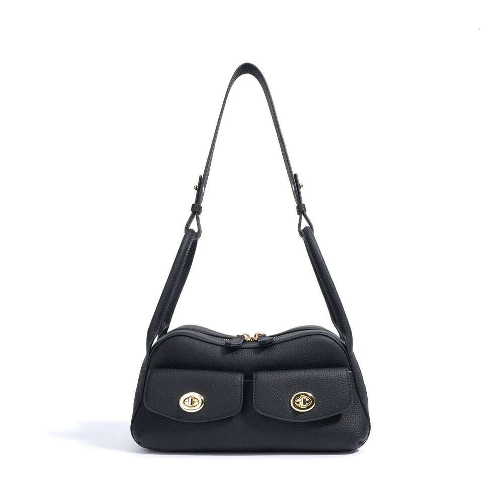 Top Layer Cowhide Women's Saddle New Niche Design High-End Vintage Handbag Fashionable Simple Underarm Shoulder Bag Suotong1029