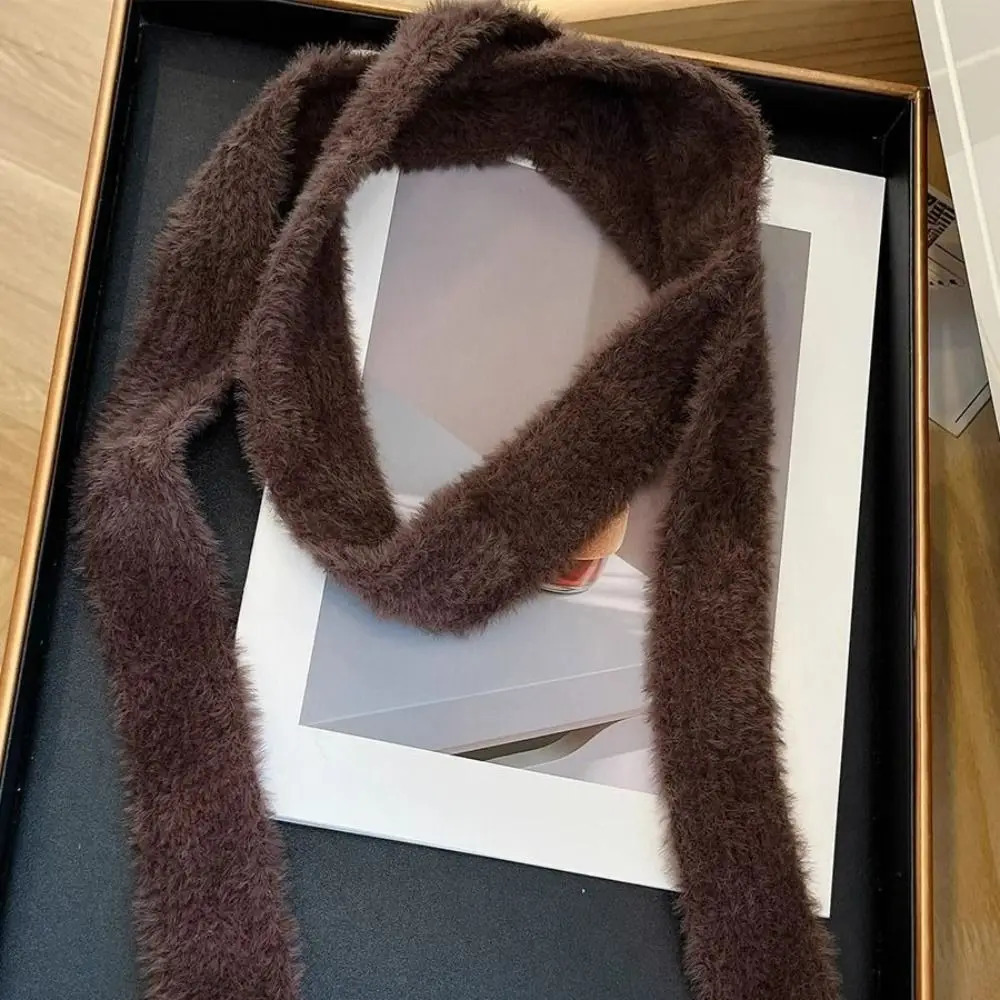 Soft Solid Color Wool Shawl Y2K Dressing Decoration Knitted Scarf Ribbon Korean Style Long Narrow Scarves AutumnWinter 251029