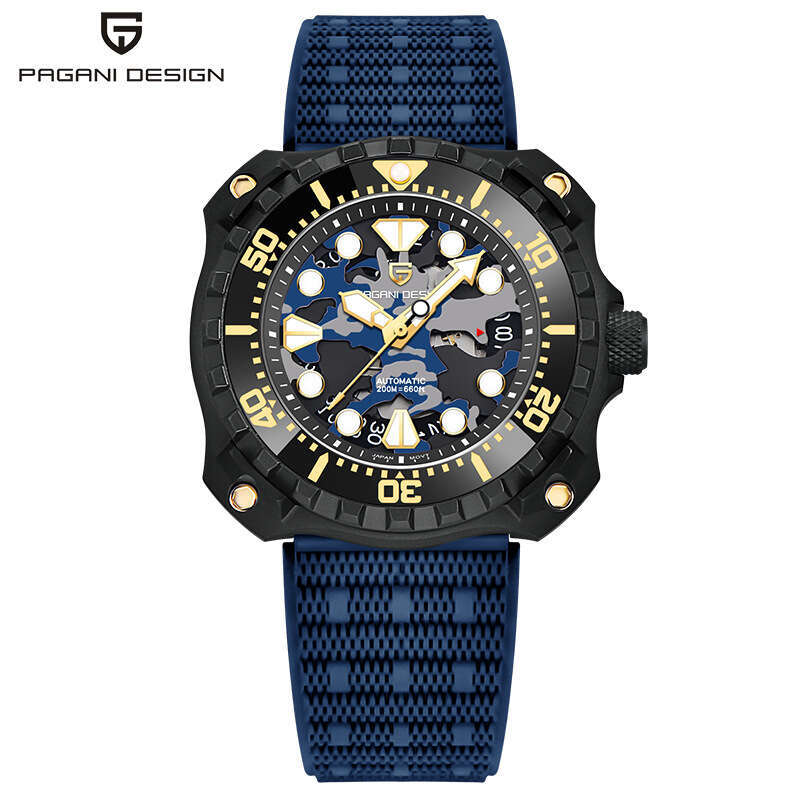 Pagani Titanium Case Camouflage Men's Automatic Mechanical Watch Military Luminous Waterproof Calendar Square