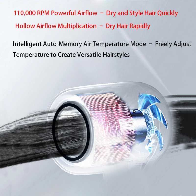 new style Negative Ion Hair Dryer 10000RPM Rotation Speed BladeFree 21 Meters Per Second Strong Airflow Hair Styling Tool L251029