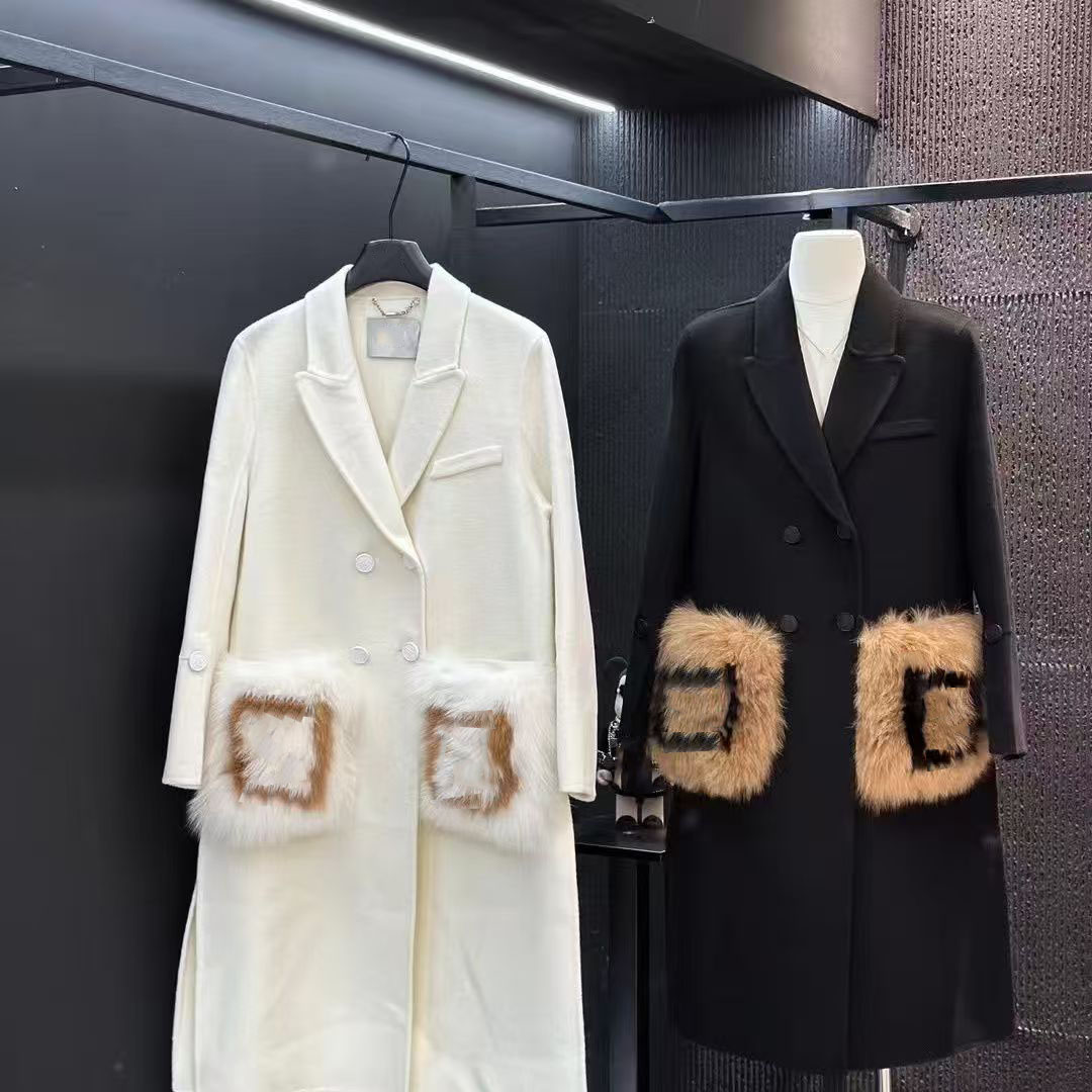 Fashion Woman Long Jacket Wool Blends Down Parkas Coats Puffer Jackets Bomber Winter Coat Hooded Outwears Tops Pockets Windbreaker Size S-L