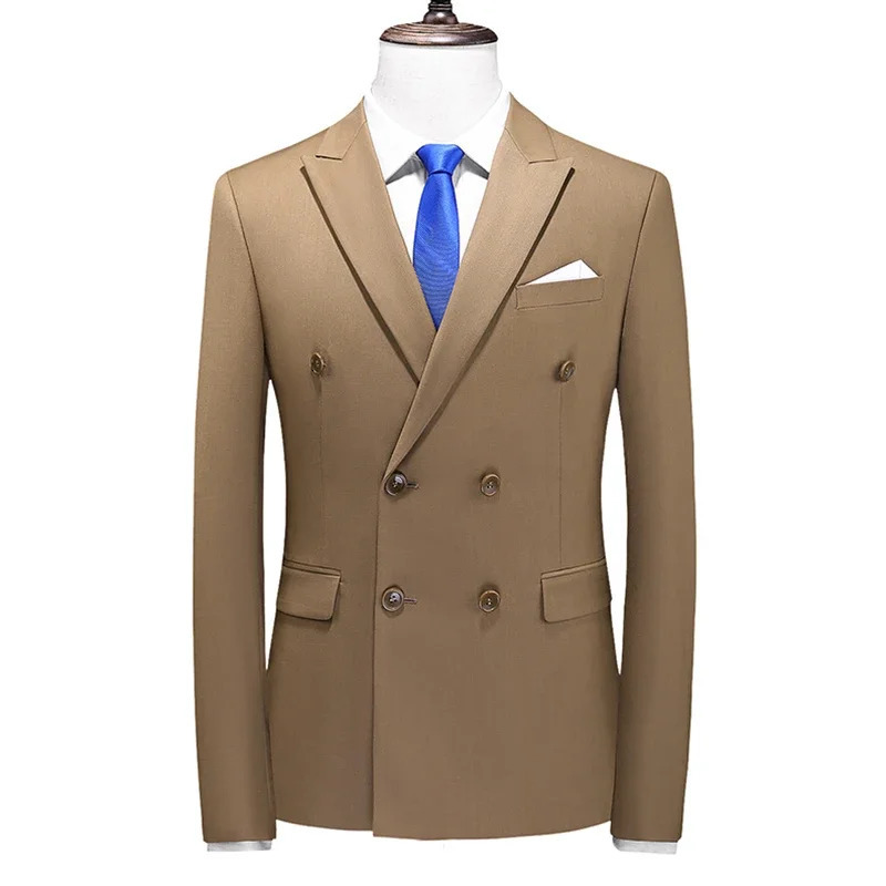 Fashion Men Double Breasted Tuxedo Business SuitMale Slim Fit Korean Casual ClothingMens Jacket Blazers 251028