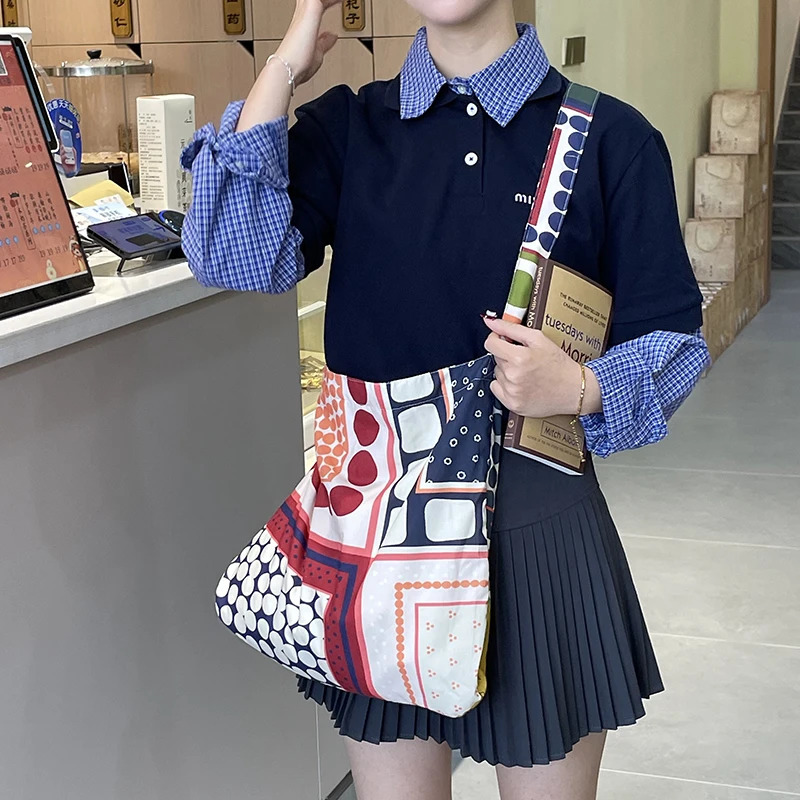 Tang Candy Polka Dot Large Capaci Womens Crossbody Bag Faionable Canvas Tote Bag for Casual Ocns 251029