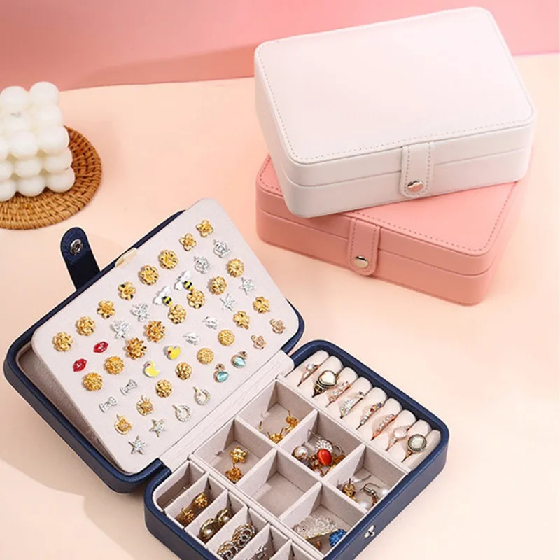 Fashion PU Leather Jewellery Storage Boxes Portable Travel Jewelry Box Necklace Earrings Ring Organizer Display Case 251013