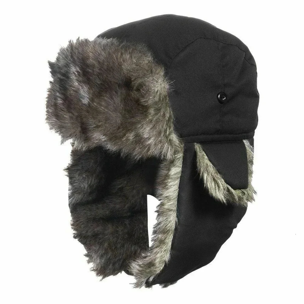 Unisex Warm Mens Women Trapper Cap Trooper Earflap Winter Flaps Ski Hat Bomber Hats Russian Ski Hat Faux Fur Hats 251029