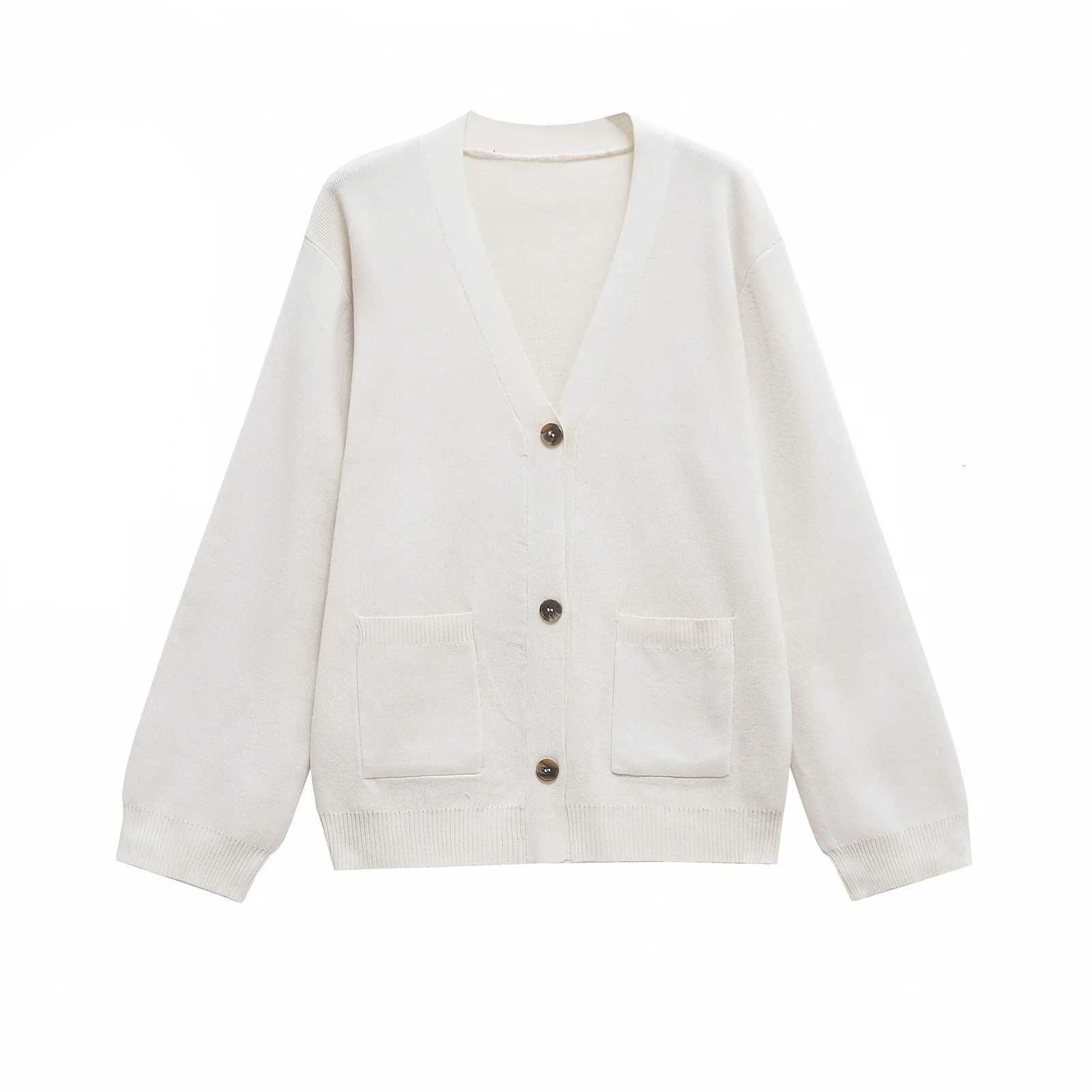 Women Casual Knit Cardigan VNeck Buttons Sweater Cardigan New 2025 Fashion Autumn Fall Simple Versatile Brown CardiganT251028