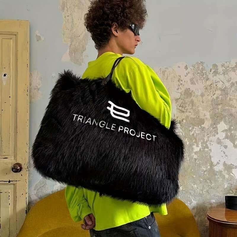 Large Crossbody Bag Elegant Fur Shoulder Purse, With Detachable Strap, Spacious Tote For Everyday, Travel, Parties Available In