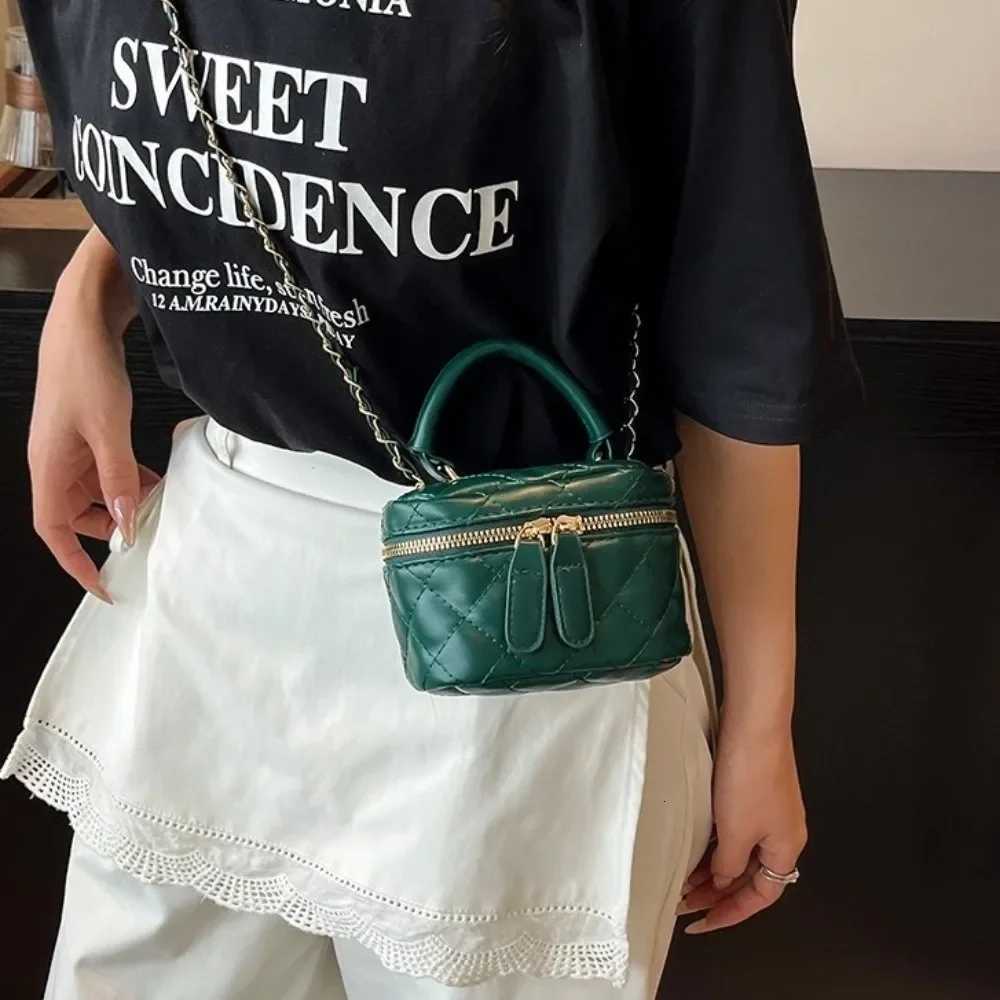 Mini Diamond Quilted Leather Bucket Bag MultiColor Checkered Pattern Crossbody Bag with Gold Chain Shoulder Strap Shoulder Bag W251029