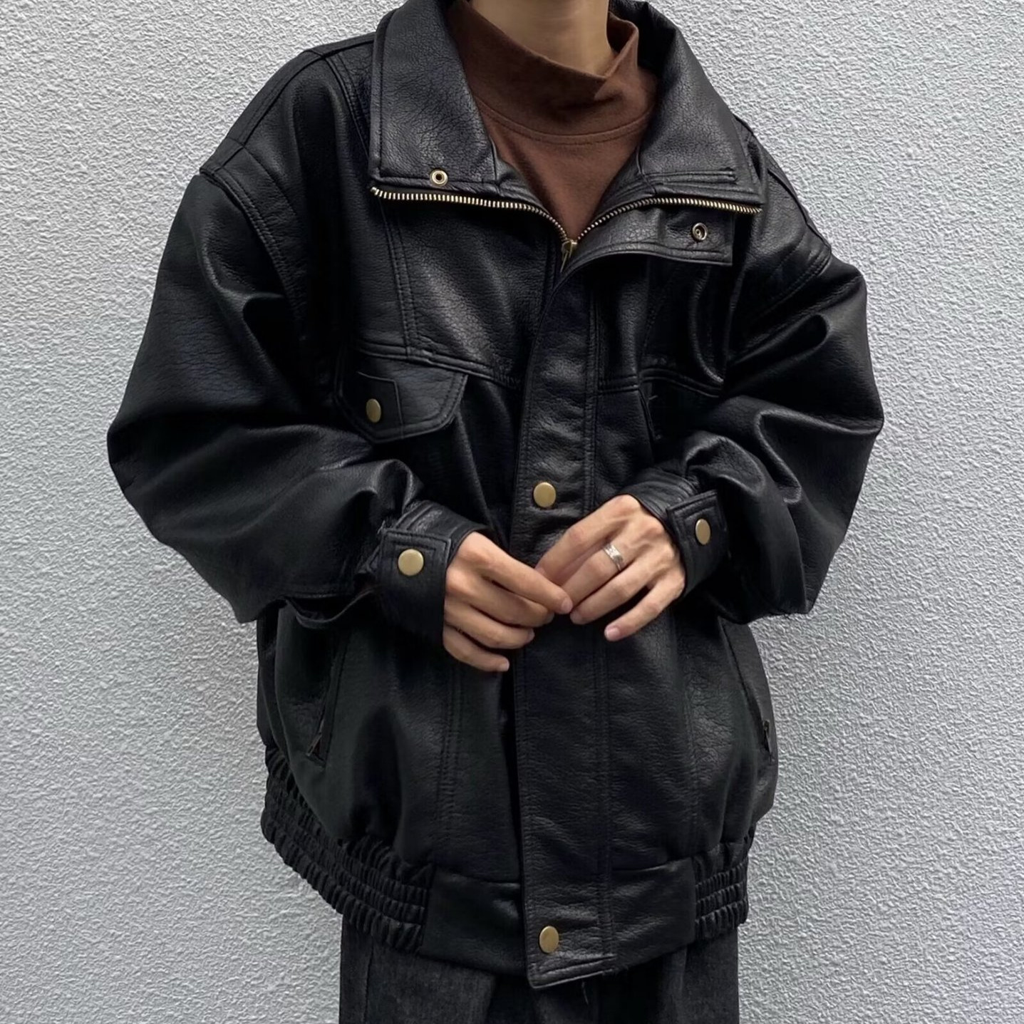 Motorcycle Soft Leather Jacket Men Designer Jacket American Style PU Leather Jacket Thickened Short Autumn Winter High-end Pilot Jacket