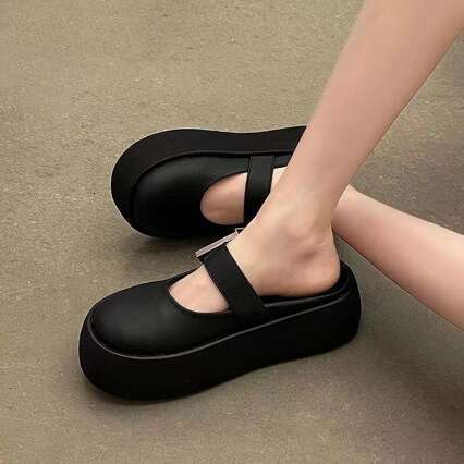 Super Popular Half for Women New 2025 Spring and Autumn French Style High-end Closed-toe Slippers Backless Designer Shoe Lazy Single Shoes