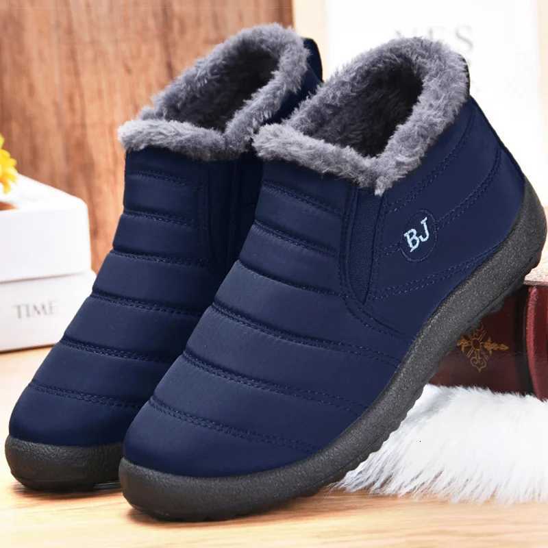Women Boots Slip On Ankle Boots For 2025 Winter Shoes Women Snow Boots Keep Warm Fur Winter Botas Mujer Black Short Boot Female Z251029