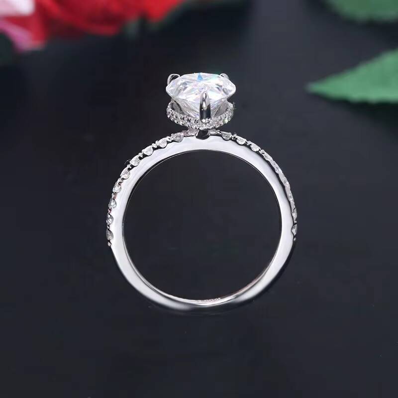 Yingma Fine Jewelry 2ct 7x10mm 925 Silver 14k 18k Solid Gold Pear Cut Moissanite Engagement Ring