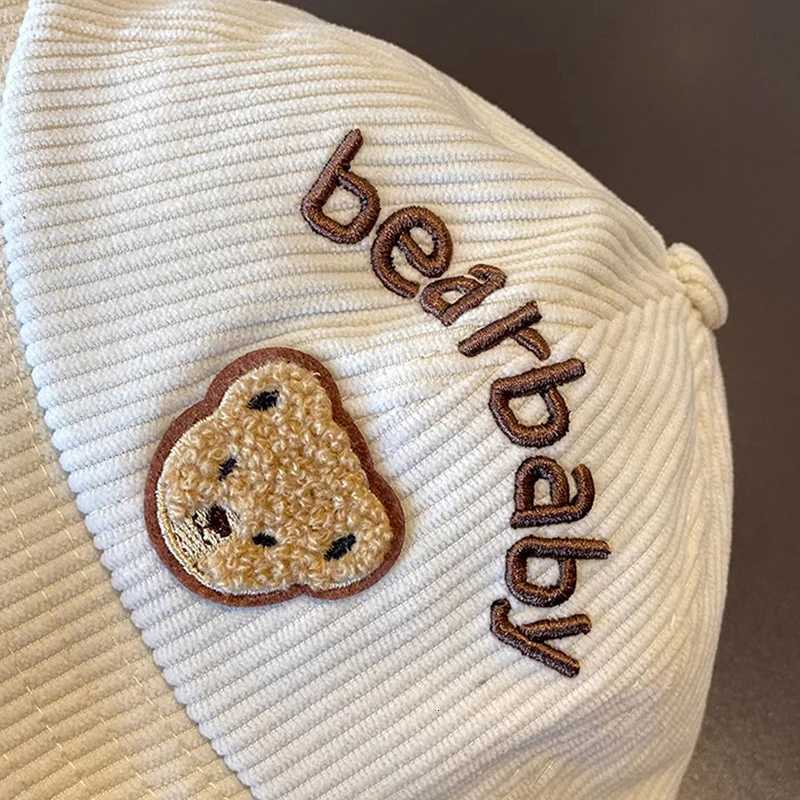 Autumn Corduroy Baby Fisherman Cap Cute Cartoon Bear Kids Basin Caps 624M Boys Girls Outdoor Sunshade Visors Toddler Bucket Hat251028