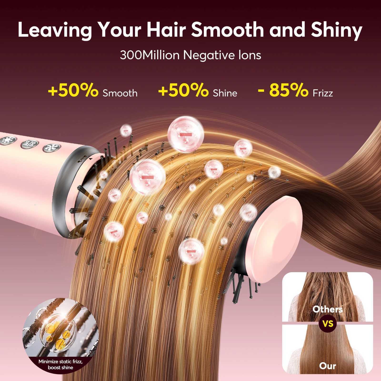 5 in Air Wrap Hair Styler FrizzFree Auto Wrap Curler HighSpeed Hair Dryer Straightening Blow Dryer Brush for Styling W251029