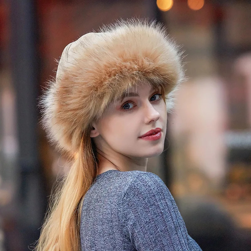 Thick Warm Russian Hat Ladies Suede Bomber Hat Windproof Women Fur Hat Female Mongolia Cap Women Fox Fur Skullies Beanies 251029