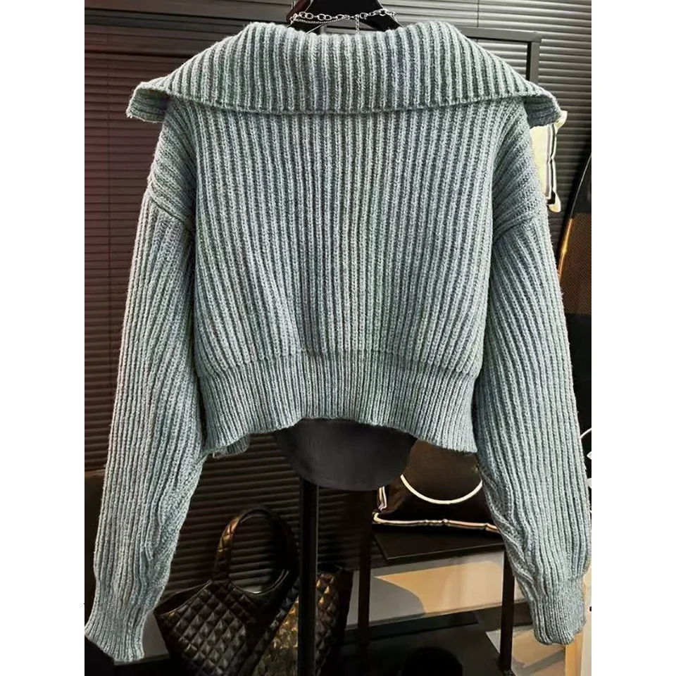 Korean Style Womens Sweater Winter Elegant Matching Long Sleeve Top Chic Casual Pullover Solid Blouse Knitwear Jumper Y2K Top 251029