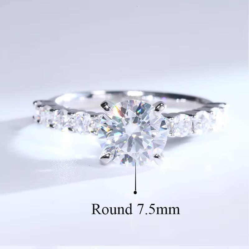 New Arrival Round Cut15 CT 75mm Moissanite Diamond Ring 14k 18k White Gold Moissanite Jewelry Engagement Ring for Women