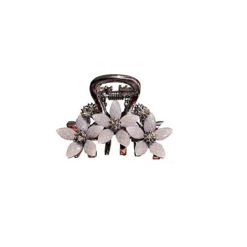 1pc Water Diamond Glass Flower Hairpin High Grade Grip Clip Small Exquisite Shark Clip Temperament Hair ClipW251028