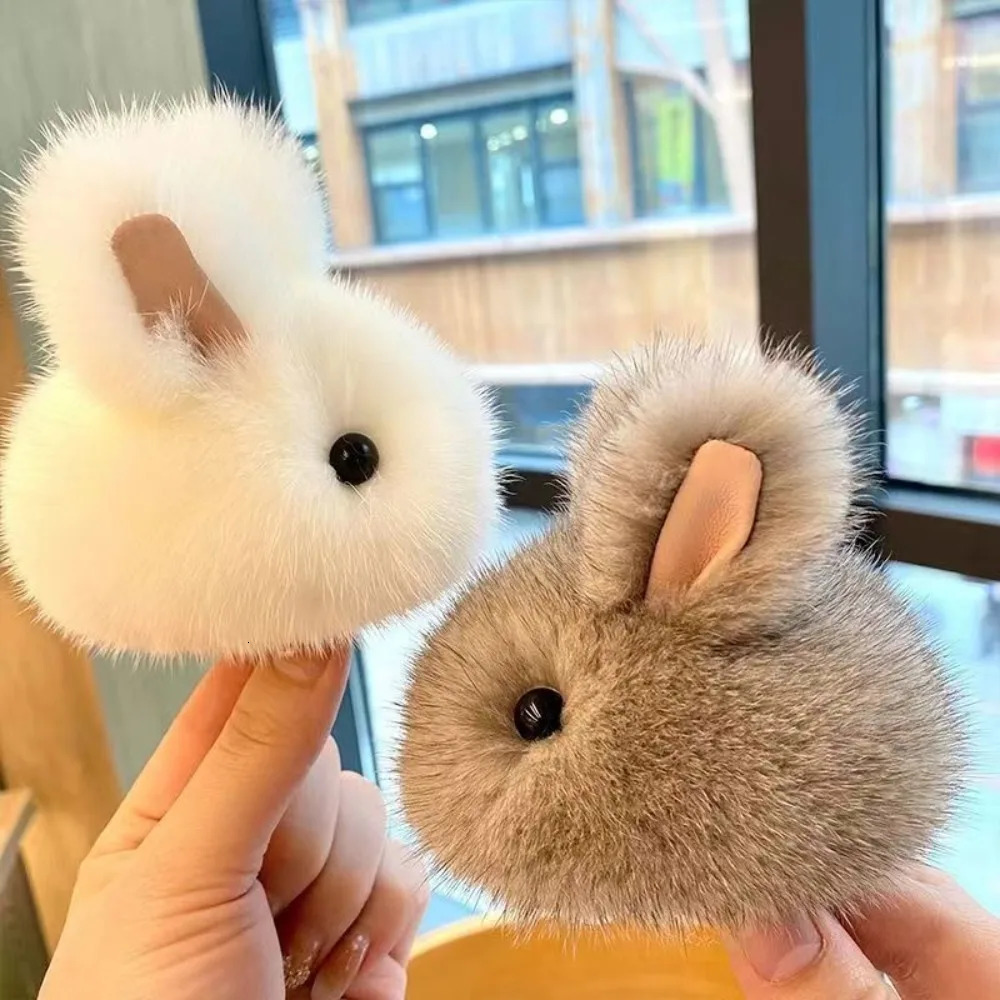 Portable Rabbit Bag Pendant Mini Rabbit Keychain Cute Bunny Fur Hairball Bunny Keychain for Bag Car 251029