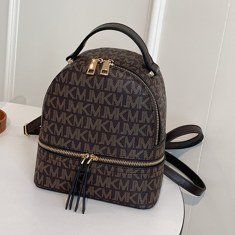 new bag women's backpack fashion trend letter bag PU texture travel bag student backpack