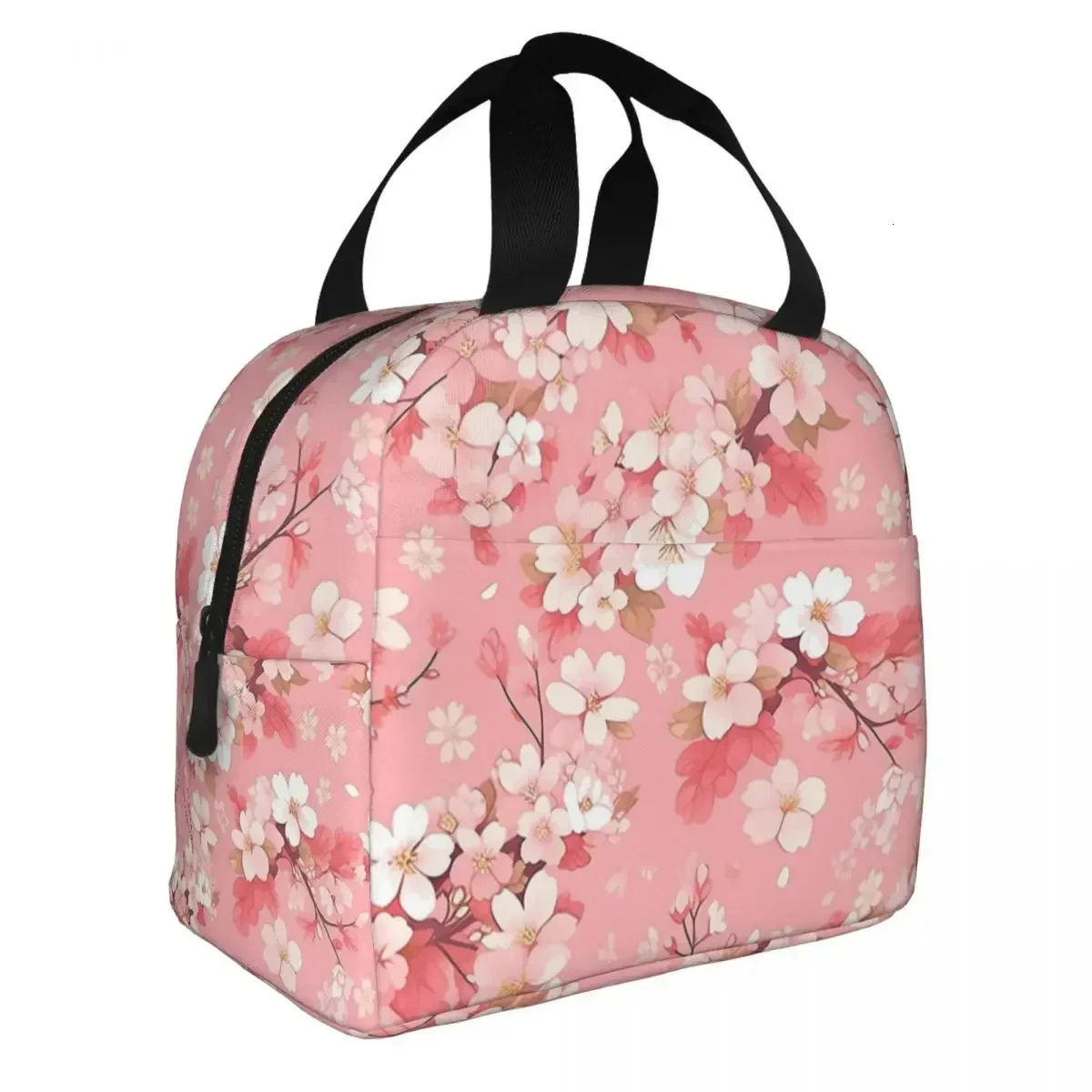 Japanese Cherry Blossom Anime Patterns Insulated Lunch Bag Thermal Bag Reusable Portable Tote Lunch Box Food Handbags Picnic 251029