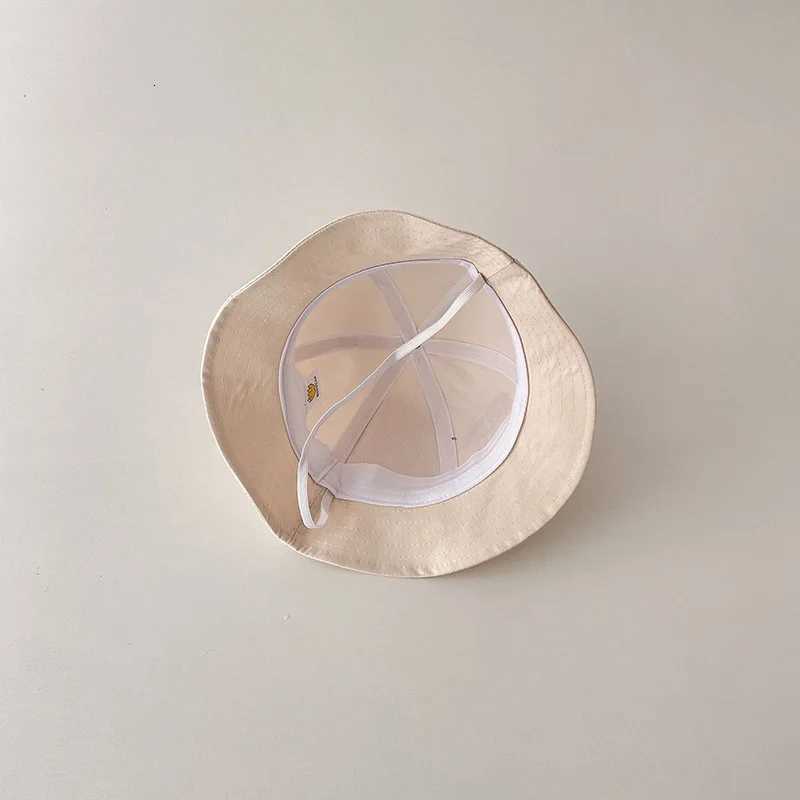 Cartoon Bear Baby Fisherman Cap Cute Kids Outdoor Sunshade Basin Caps Solid Color Children Bucket Hat Cotton Boys Girls Visors251028