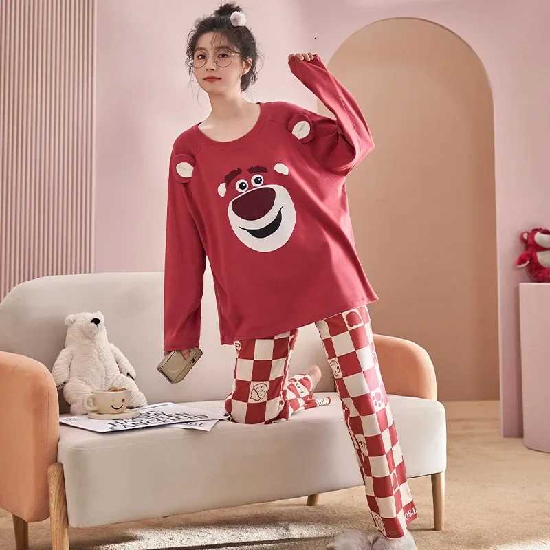Sleepwear Women Autumn Winter Pajama Sets Cotton Pajamas Long Sleeve Trouser Kawaii Clothes Korean Loungewear Nightwear NewT251029