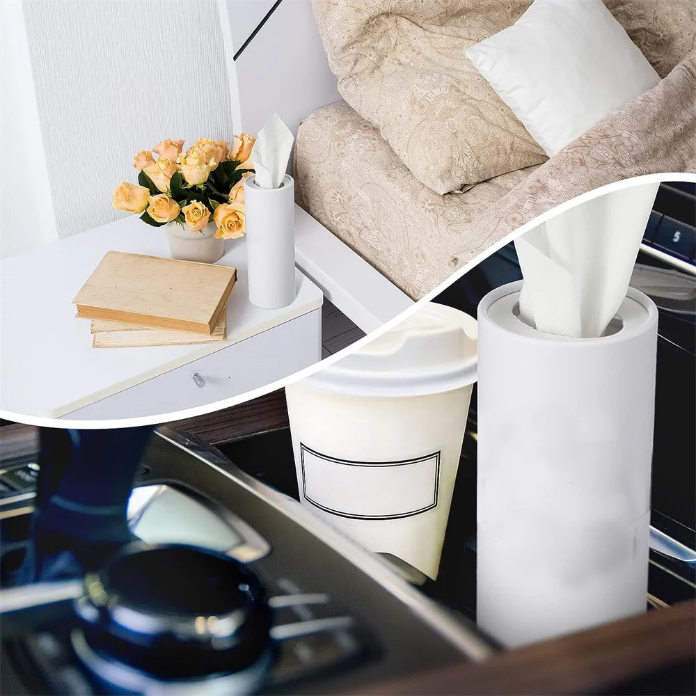 1pc 16cm Cylindrical Tissue Box Car Tissue BoxCreative Roll Paper Draw Paper Storage Box Also Suitable for Kitchen Living Room 251029