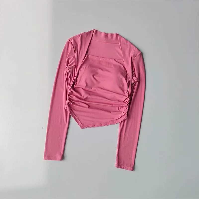 Womens Yoga Clothes Autumn Winter Long Sleeve Trim Top Fixed Cup Premium Sense Fitness Pilates Training SmockXJ251029