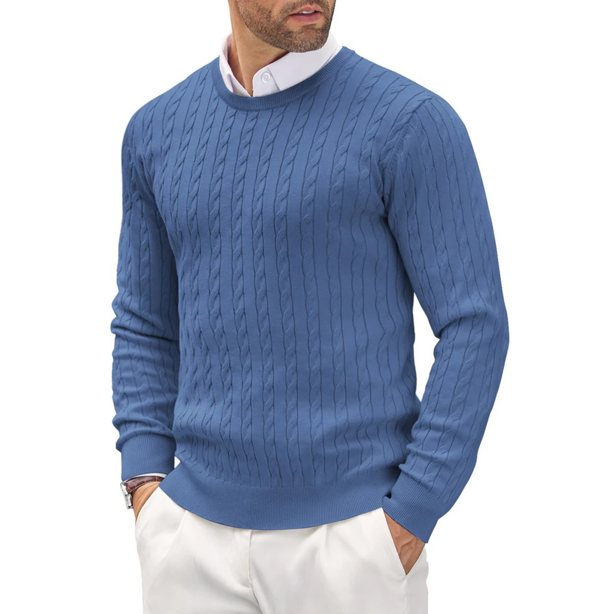 Spring Autumn Mens ONeck Knitted Sweater Fashion Slim Fit Smart Casual Knit Pullovers Men Long Sleeve Knitting Sweaters Top 251029