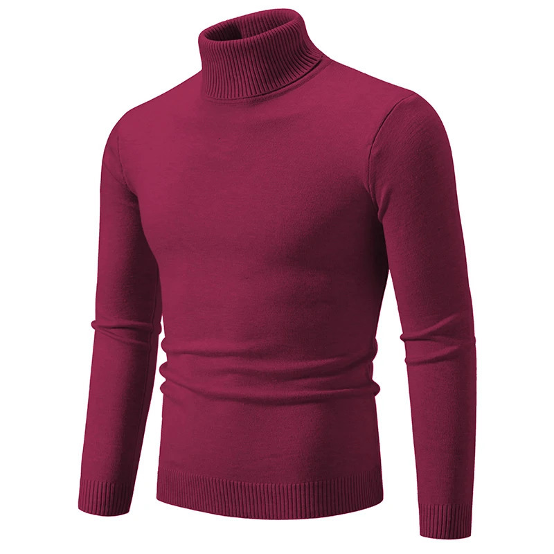 Winter Turtleneck Thick Mens Sweaters Casual Turtle Neck Solid Color Quality Warm Slim Turtleneck Sweaters Pullover Men 251029