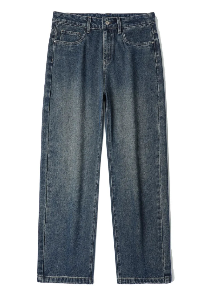 Mens Elastic Waist Jeans Relaxed Fit Mens Blue Jeans with Elastic Waist with Zipper and Button 251029