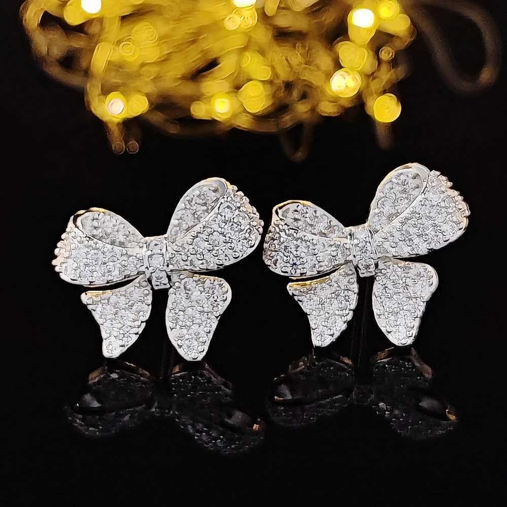 Romantic Bowknot Women Stud Earrings Full Paved Shiny Crystal Zircon Delicate Girl Accessories Fashion Earrings Jewelry e5765W251029