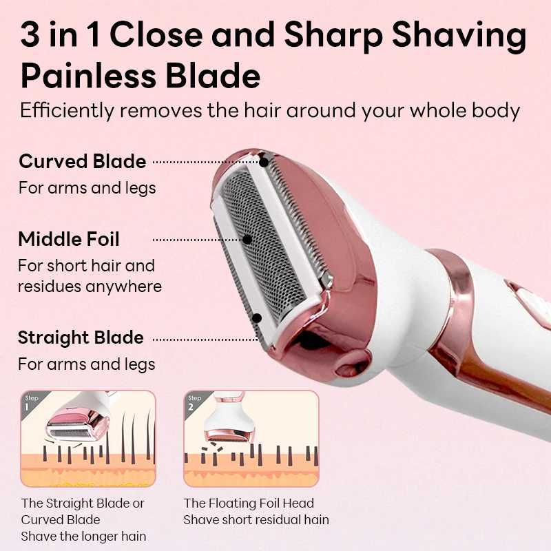 4 in 1 Electric Epilator Painless Bikini Eyebrow Nose for Women Facial Hair Removal Trimmer Face Body Female Shaver Depilator J251117