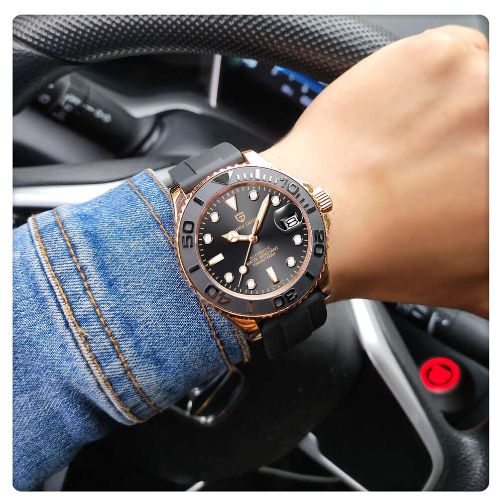 pagani design ceramic bezel automatic mens mechanical watch stainless steel strong luminous pd1651