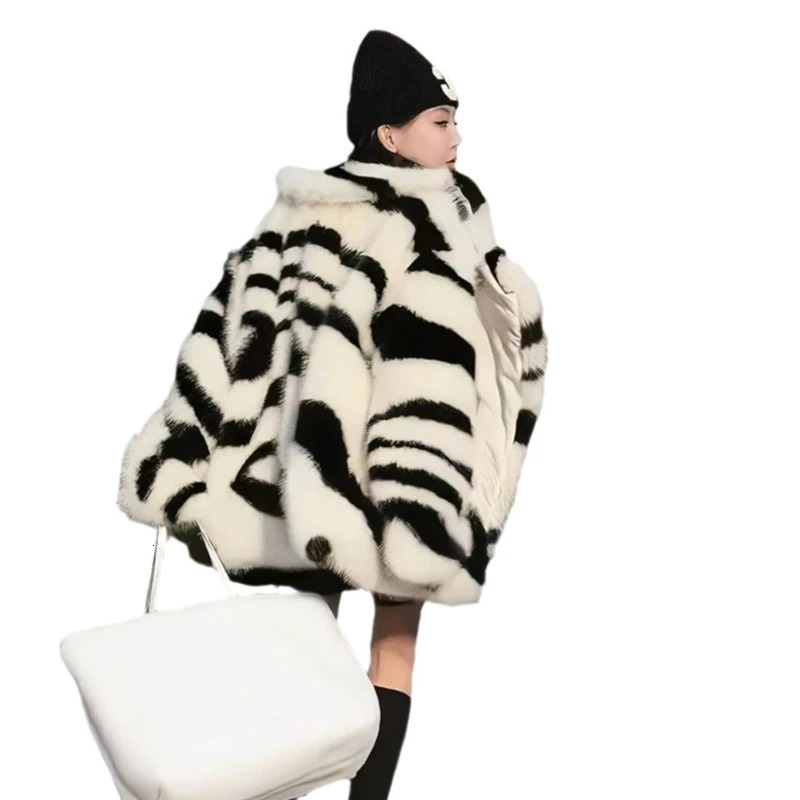 Jacket Women Faux Fur Coats Jackets Turn Down Collar Coat Casual Thick Warm Y2k Streetwear Outerwear Autumn Winter 251028