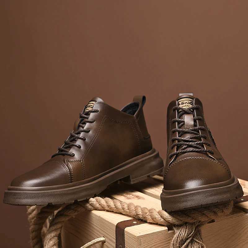 Mens Business Breathable Leather Shoes Mens Casual Leather Shoes Designer Trendy Allmatch Platform Shoes Zapatos De Hombre Z251029