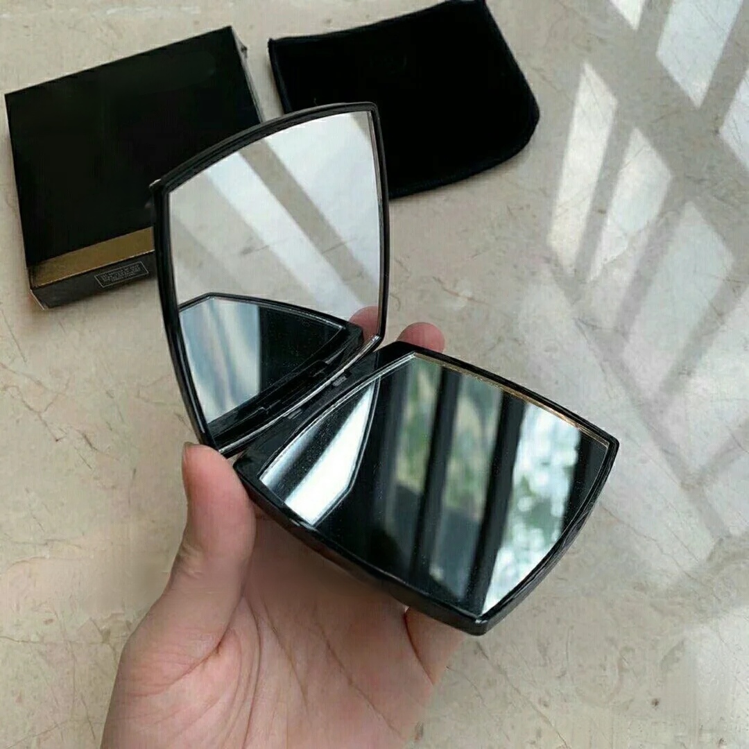 Brand Compact Mirrors Fashion Folding Velvet dust bag mirror with gift box Portable magnifying makeup mirror