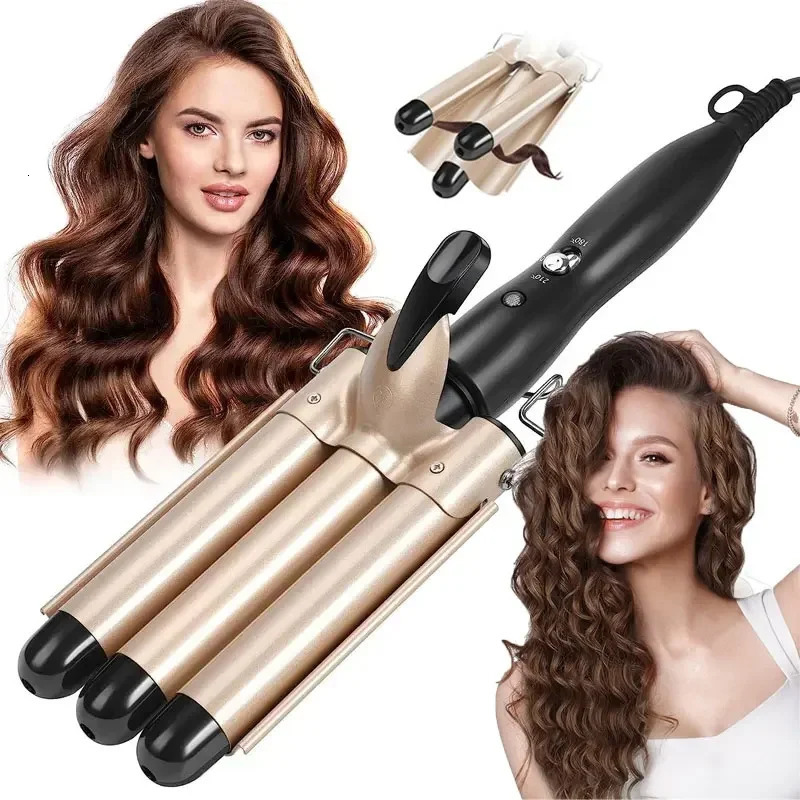 Professional Hair Curling Iron Ceramic Triple Barrel Hair Curler Irons Hair Wave Waver Styling Tools Hair Styling Appliances 251029