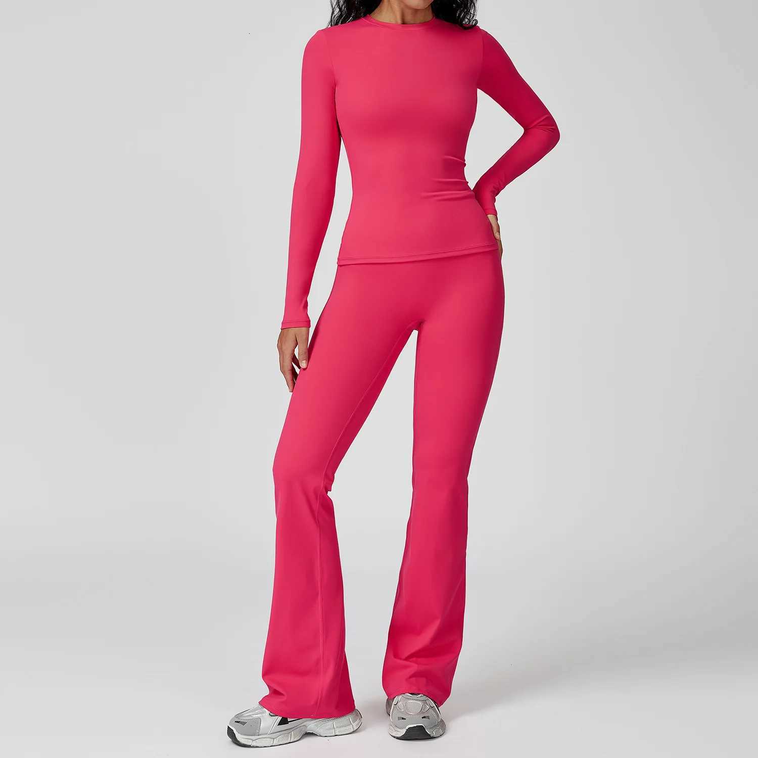 Yoga Set 2PCS Sportswear Sports Suits Women Tracksuits Gym Clothes Workout Legging Fitness Bra Crop Top Long Sleeve Sports SuitXJ251029