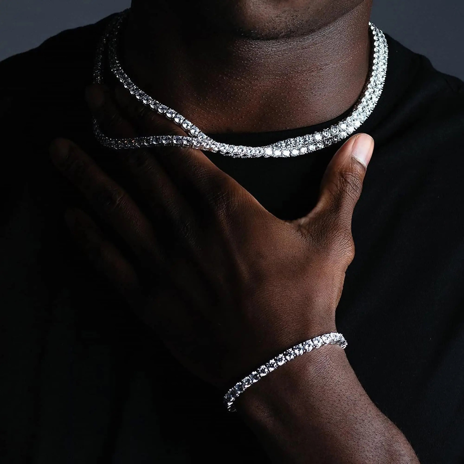 Tennis Chain Necklace for Men Women Iced Out Bling Necklace ProngSetting 5A Cubic Zirconia Stones Fashion Jewelry 251029