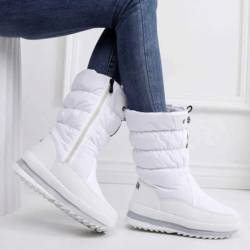Womens Faux Fur Ankle Boots Chunky Platform Waterproof Snow Boots Women Silver Thick Plush Warm Winter Boots Shoes Woman Z251029