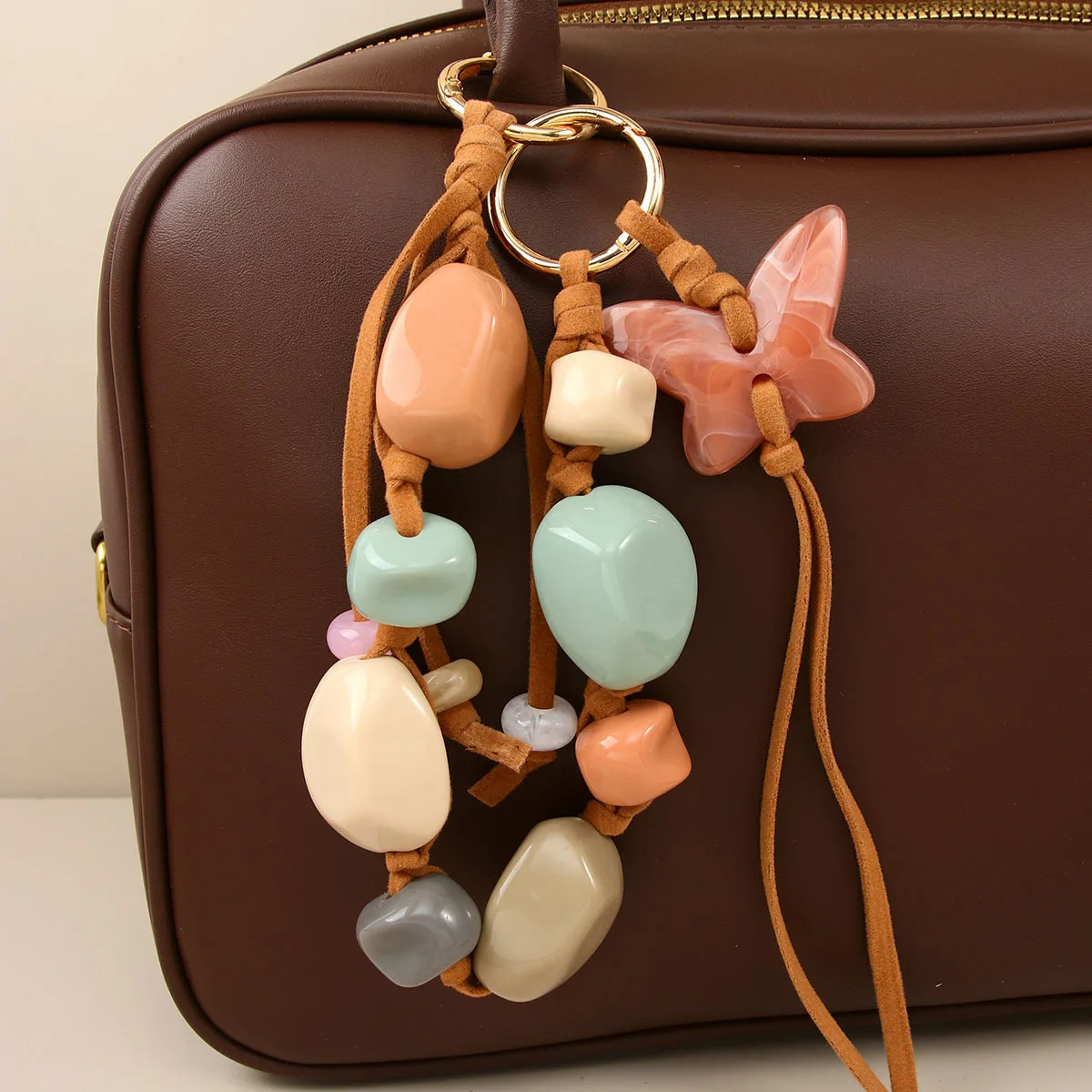 Colorful Acrylic Handbag Charm Strap Handle Bead Replaceable Resin Stone Wristlet Purse Bag Belt Diy Bag Parts Accessories 251029