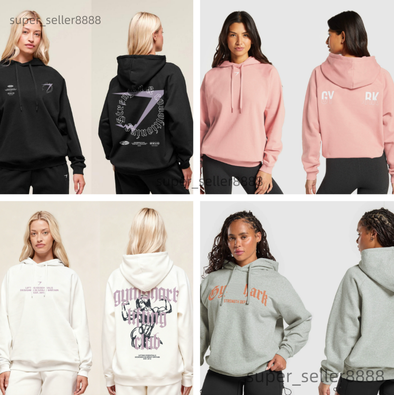 Designer Sharks Fashion Women's Hoodies Sweatshirts Silver Sweater Hoody Womens Loose Long Sleeve Top Fitness Workout Gym Fleece Hoodies Sportswear Casual Wear