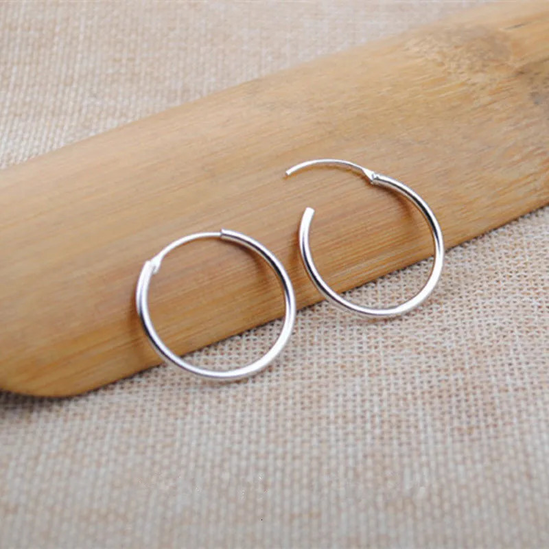 925 Sterling Silver Simple Ear Bone Hoop Earrings For Women Small Buckle Round Circle Hoops gift 251013