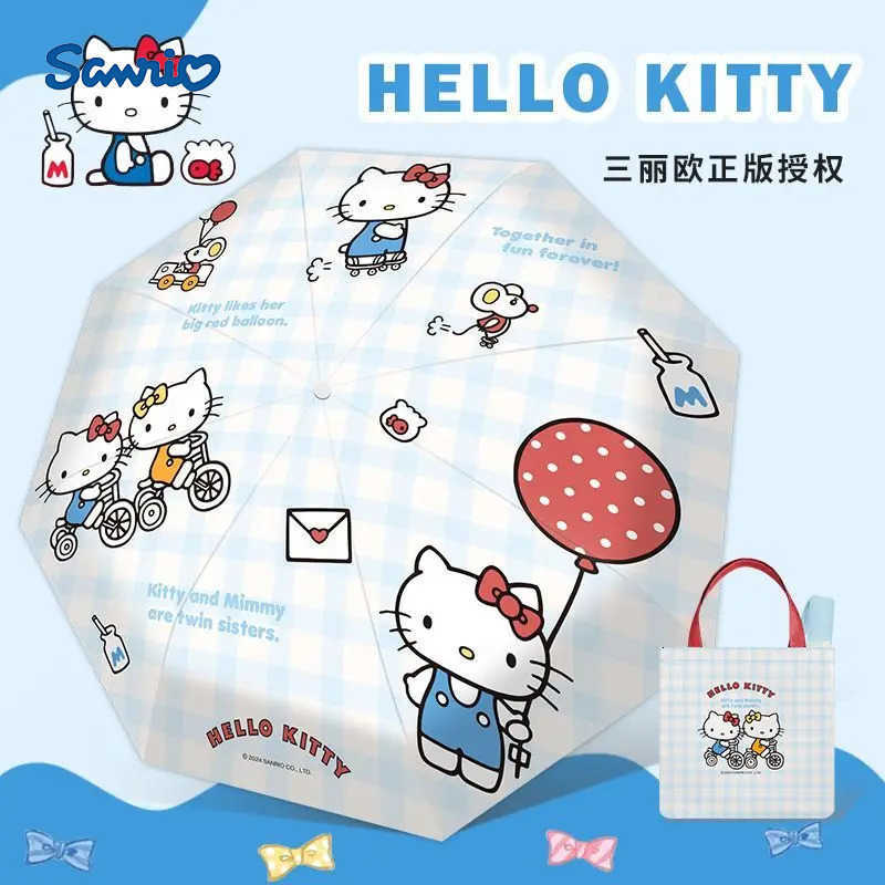 Sanrio Sanrio Hello Kitty Umbrella Fully Automatic Good Looks Cartoon Sun Umbrella Uv Protection Sun Umbrella Portable Wind Resistant L251029