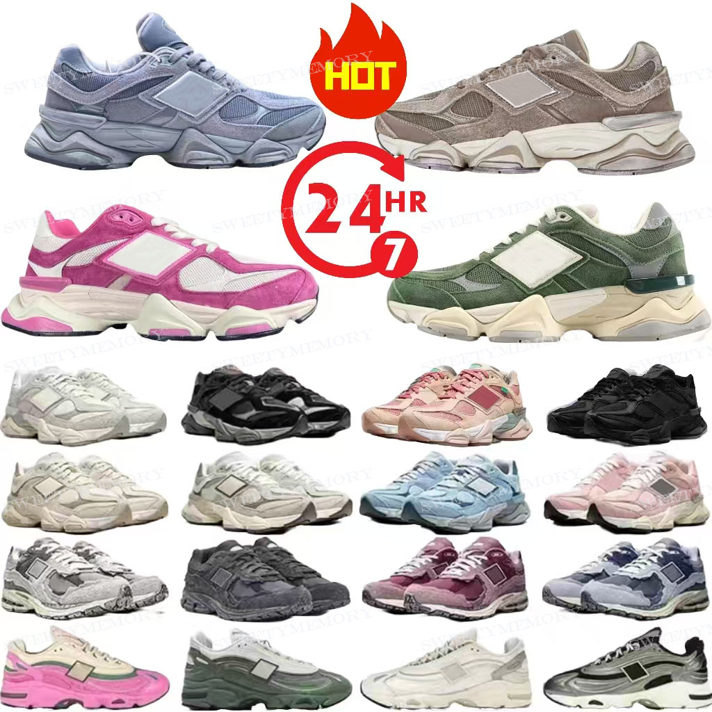 9060 Designer Shoes Sneakers for Men Women suede leather mesh running shoes Leather Triple Black White Grey Blue Pink Green Unisex Trainers Outdoor Size 36-45