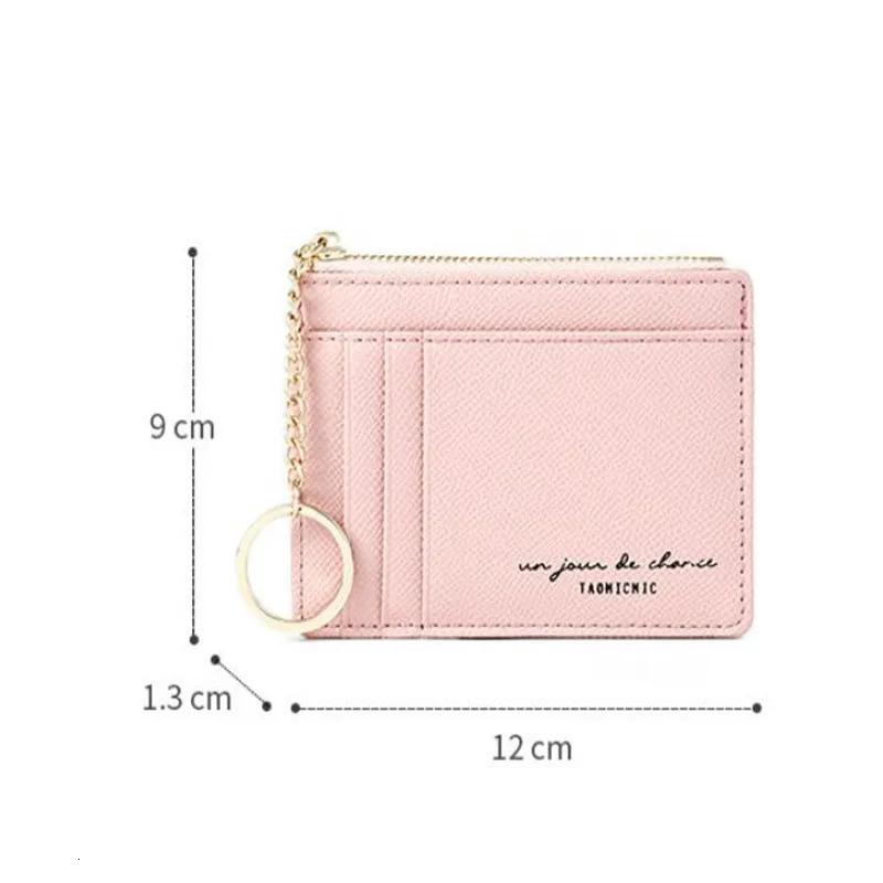 1PC Fashion Women Wallets Zipper PU Leather Coin Purse Mini Key Chain Portable Small Wallet Multi card Bit Card Holder 251029