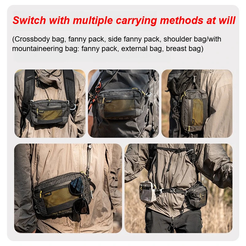 Dyneema Fiber Waist Bag 11L Waterproof UrltraLight Multi Pocket for Cycling Running Hiking Camping Outdoor Sports Accessories 251021